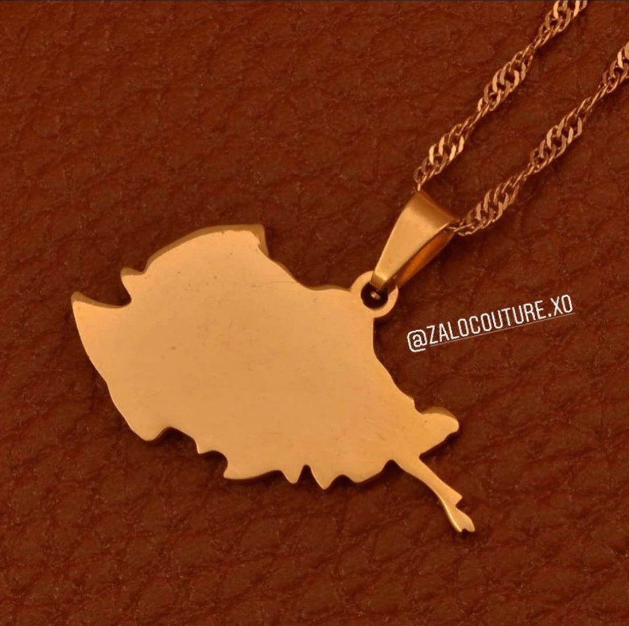 Afghanistan Map Necklace in Gold